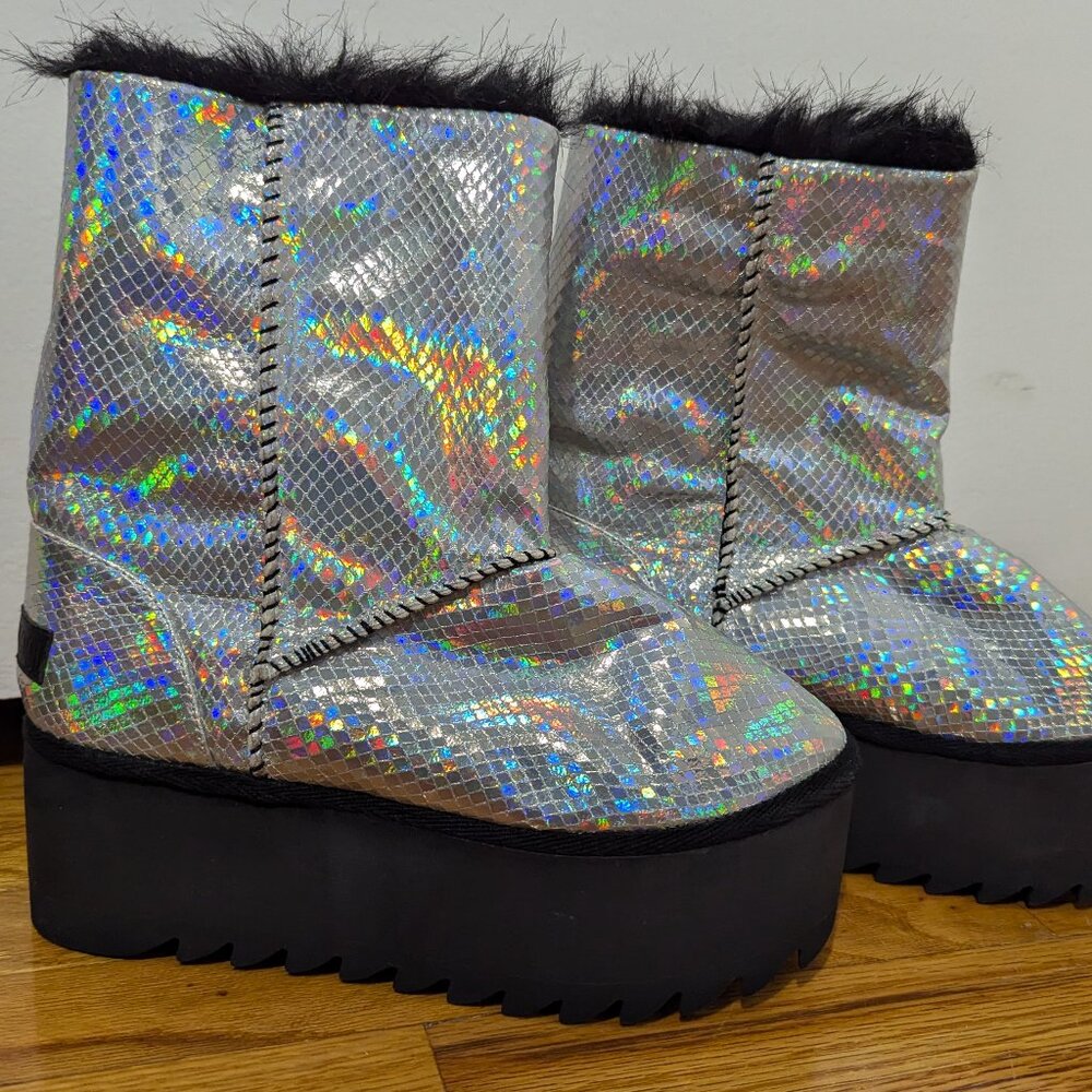 Current Mood - Comfy Life Holographic Platform Boot (Size 8)